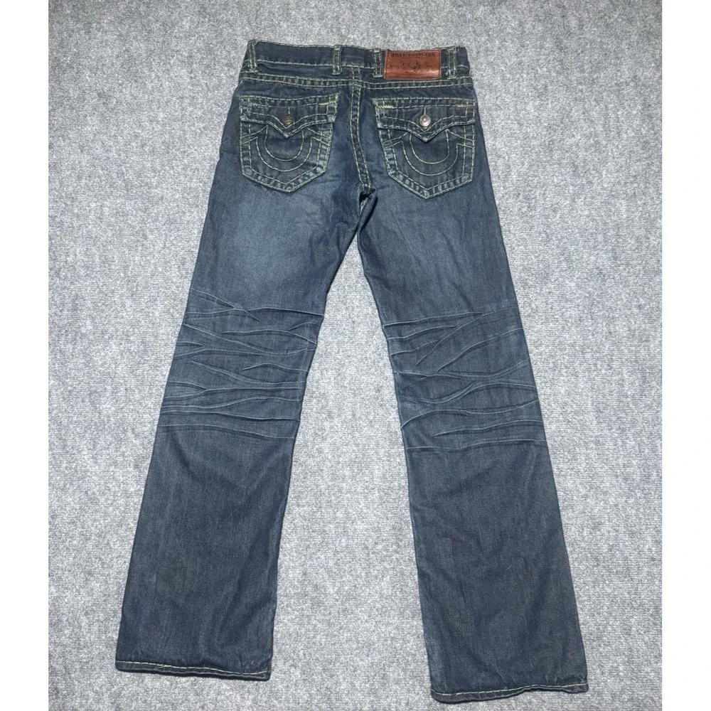 True Religion Nathan Super T Jeans Men Tag 30 Thick Stitch Fit 32x32 Dark Y2K